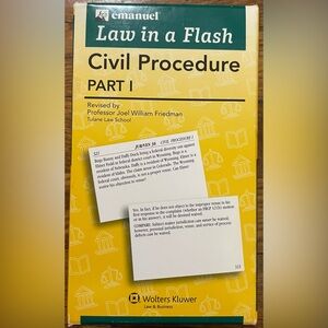 Emanuel Law in a Flash Cards Civil Procedure Part 1 by Joel William Friedman